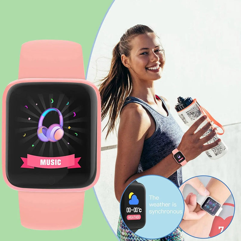 Relógio inteligente multifuncional masculino e feminino com conexão Bluetooth, pulseira esportiva para música e fitness, monitoramento do sono, relógio inteligente D20