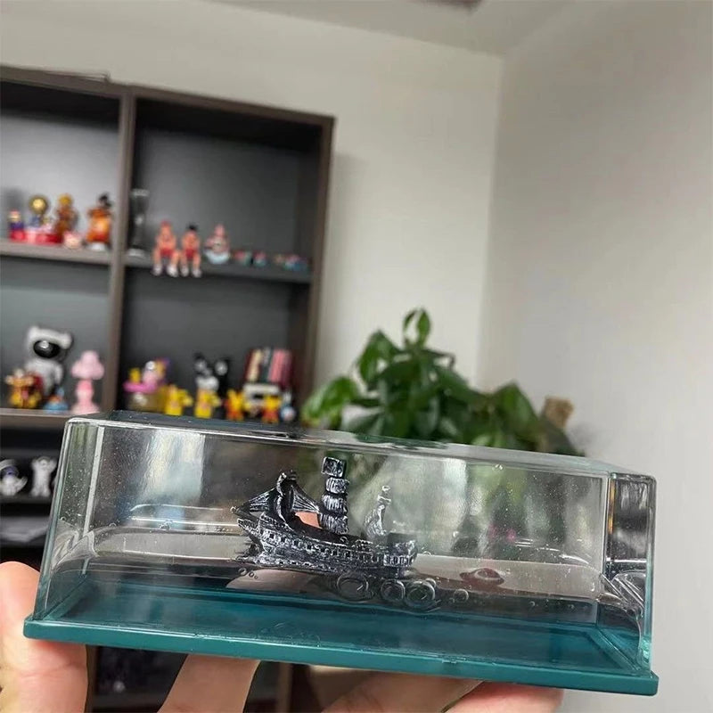 Navio Fantasma Pérola Negra Fluido de Cruzeiro Líquido Pirata Ampulheta Enfeite Nunca Vira Garrafa de Acrílico Decoração Brinquedo Presente
