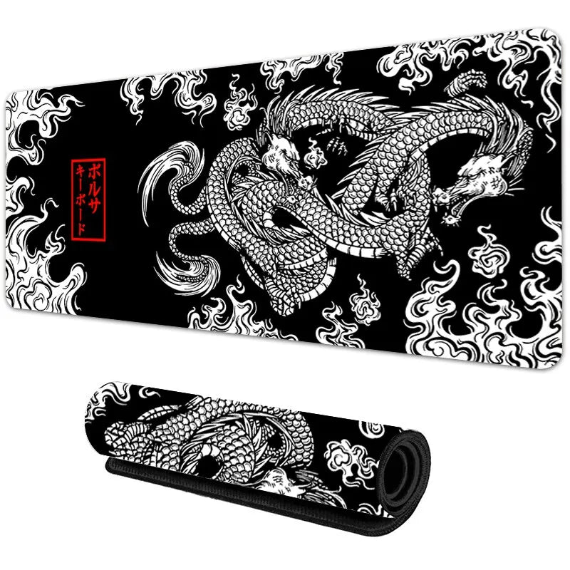 Mousepad grande para jogos com dragão japonês XXL Teclado Gamer Mouse Pad na mesa Tapete de mesa rápido Anime 900x400 700x300 Mouse Pads