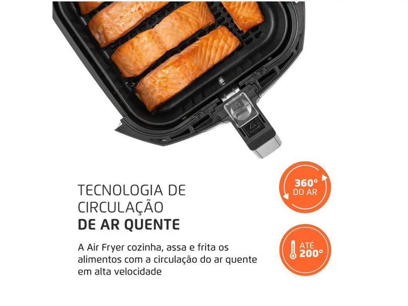Fritadeira Elétrica Sem Óleo/Air Fryer Mondial Family AFN-40-BI Preta 4L com Timer - 110V