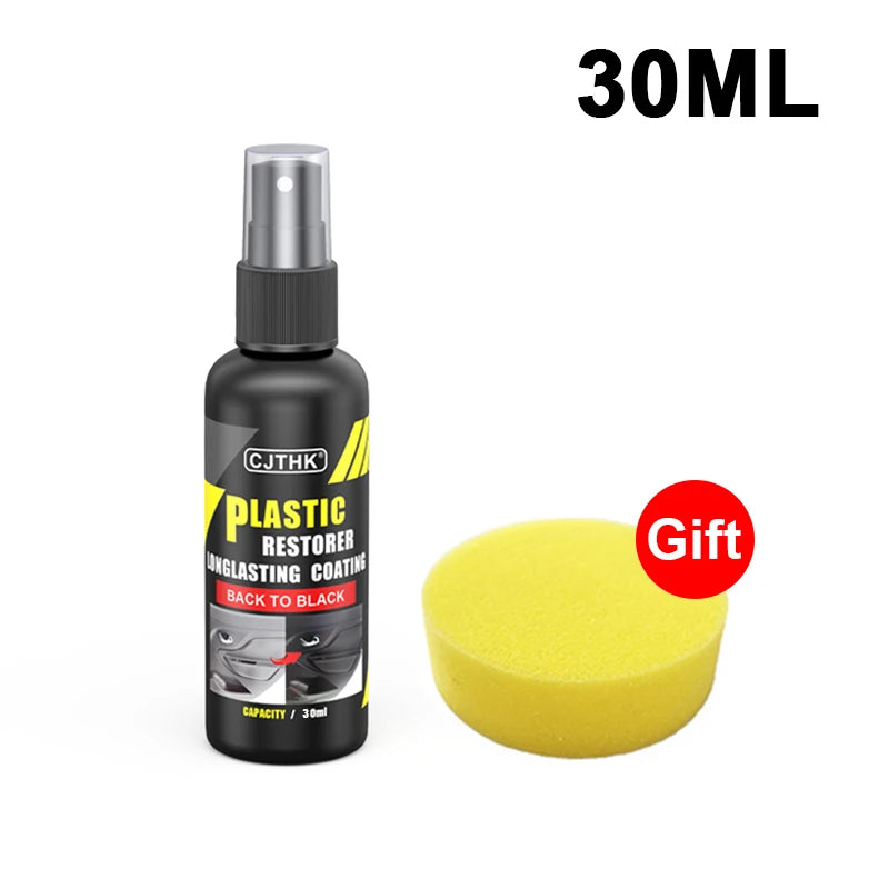Agente de revestimento restaurador de plástico automotivo, borracha plástica automotiva, reparo externo, limpeza, renovação, agente de restauração, brilho preto, selagem, clareamento
