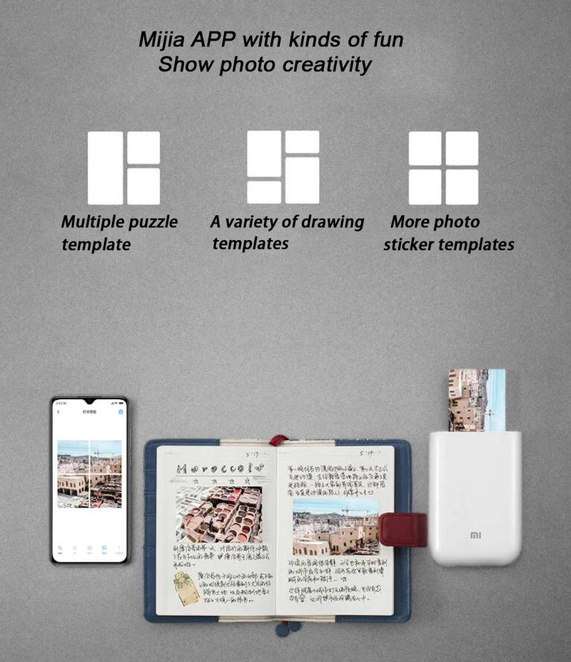 Versão global Original Xiaomi Mini Impressora Fotográfica ZINK Tecnologia Inkless Multifuncional Impressão de Vídeo AR Bluetooth 5.0 Portátil