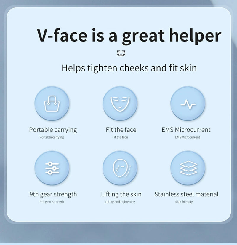 Massageador facial EMS, antirrugas, firmador, dispositivo de lifting facial em V, removedor de microcorrente, cuidados com a pele do queixo duplo