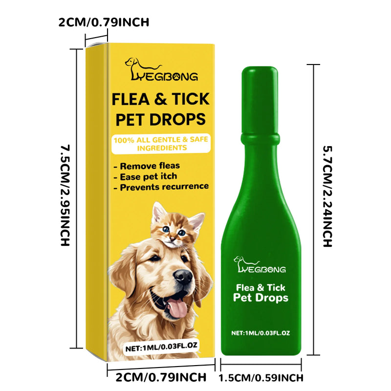 Gotas antipulgas para gatos, remove pulgas e piolhos, alivia coceira na pele, repelente externo de insetos, suprimentos para desparasitação, gotas para tratamento de carrapatos de animais de estimação