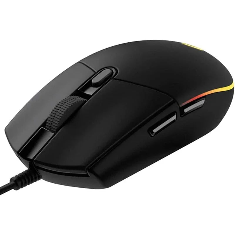 Mouse gamer Logitech G102 com fio USB, tela com efeito óptico de arco-íris de 8000 DPI para PC/Mac e laptop