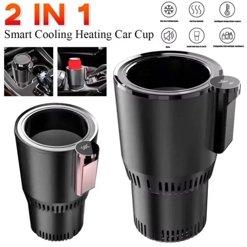 Porta-copos inteligente 2 em 1 para carro, aquecimento e resfriamento inteligente, mini geladeira para carro, refrigeração e aquecimento de escritório