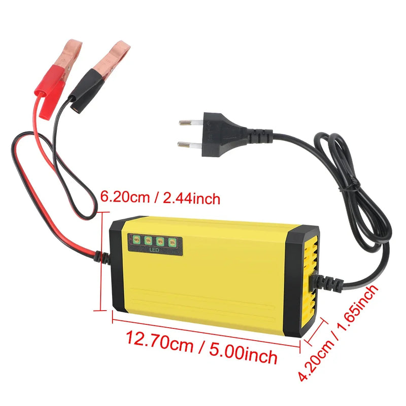 Carregador de bateria de carro 12V 2A 220V Power Puls Carregador de reparo de bateria de chumbo-ácido seca e úmida Carregador de bateria de caminhão para moto com display LED