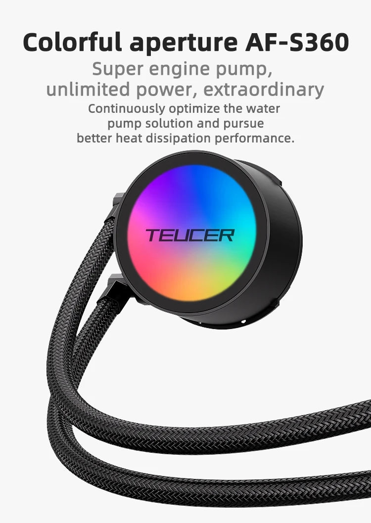 Radiador de refrigeração a água tudo em um TEU CER AF-S360 RGB 360 mm, ventilador LG A2011, dissipador de calor de refrigeração a água