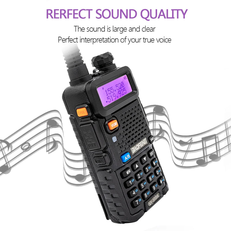 5W 8W rádio bidirecional VHF UHF FM rádio portátil transceptor caça 16km