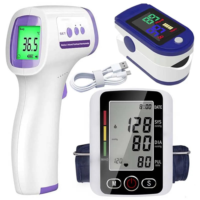 tens medidor de IO medidor de frequência cardíaca medidor de pulso monitor de PA medidor de pressão arterial digital de braço saudável manguito médico automático tonômetro de pressão