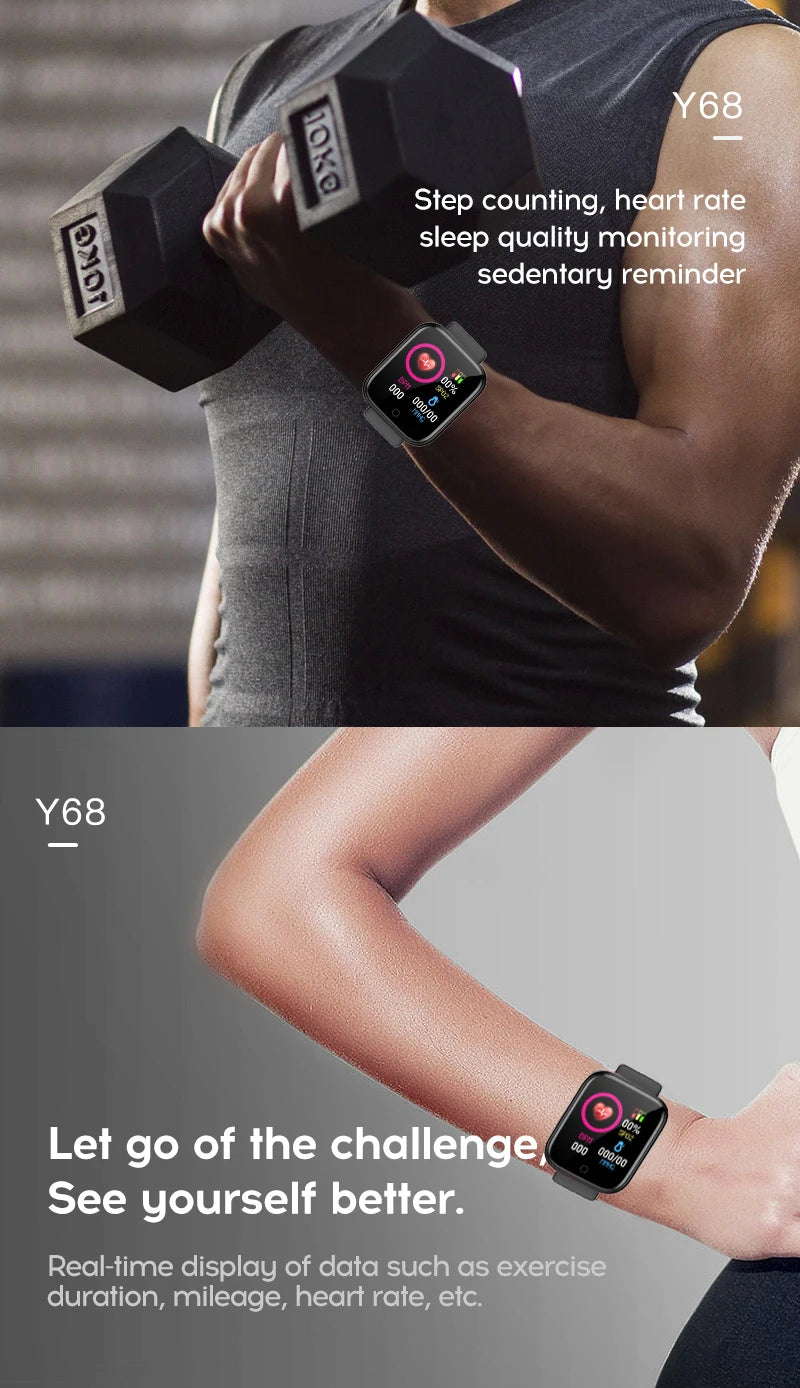 Relógio inteligente multifuncional masculino e feminino com conexão Bluetooth, pulseira esportiva para música e fitness, monitoramento do sono, relógio inteligente D20