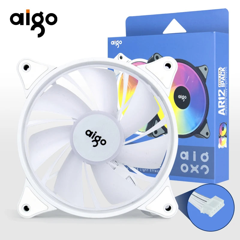 AIGO R12 120MM ventilador de gabinete de computador normal dissipador de calor RGB aura sync porta SATA cooler de 12 cm Um controlador