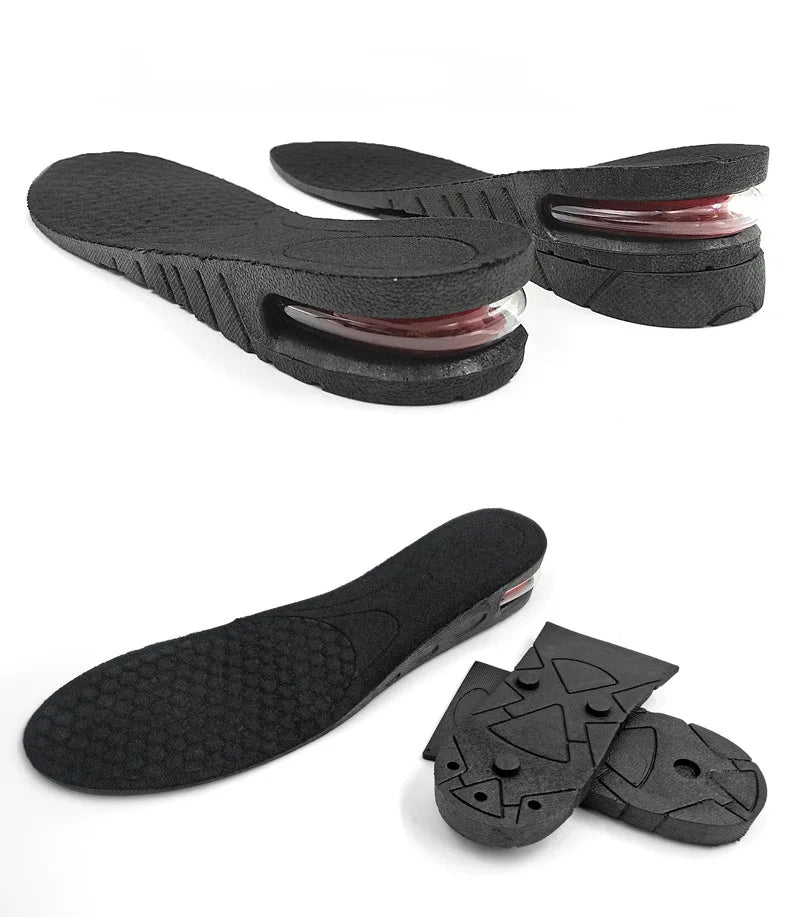 Palmilhas de aumento de altura com almofada de ar, palmilhas de elevação para sapatos, palmilhas para mulheres mais altas, palmilhas de 3 a 9 cm de altura variável
