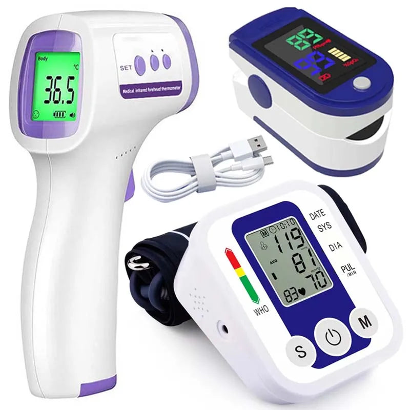 tens medidor de IO medidor de frequência cardíaca medidor de pulso monitor de PA medidor de pressão arterial digital de braço saudável manguito médico automático tonômetro de pressão