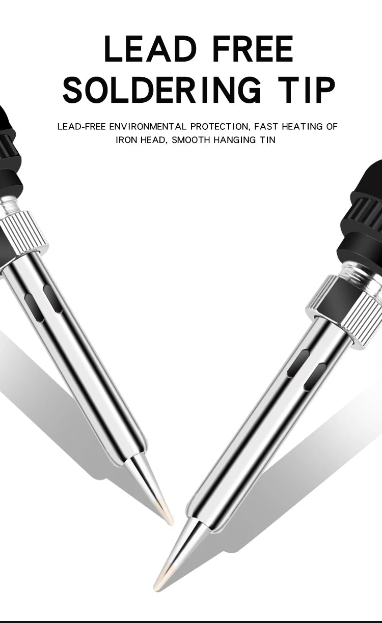 Ferro de solda elétrico com temperatura ajustável de 60 W para reparo de solda. Pontas de caneta de aquecimento para estação de trabalho não devem ser BosLook.