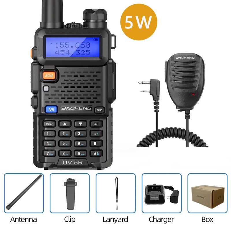 5W 8W rádio bidirecional VHF UHF FM rádio portátil transceptor caça 16km