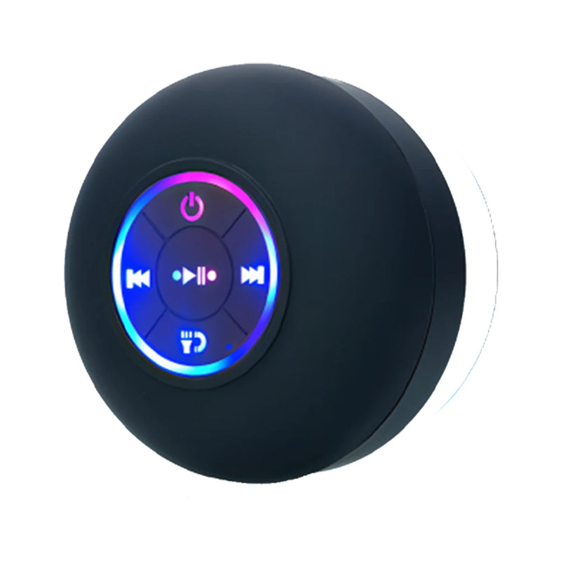 Alto-falante Bluetooth sem fio portátil LED IP X4 à prova d'água alto-falante externo banheiro grande ventosa mini caixa de som estéreo