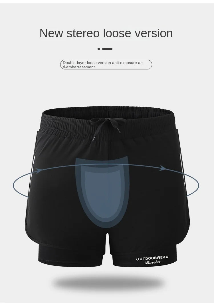5/1Shorts esportivos masculinos Aloe Pants, calções de banho de duas camadas: estilosos, de secagem rápida e confortáveis para praia, piscina e fontes termais!