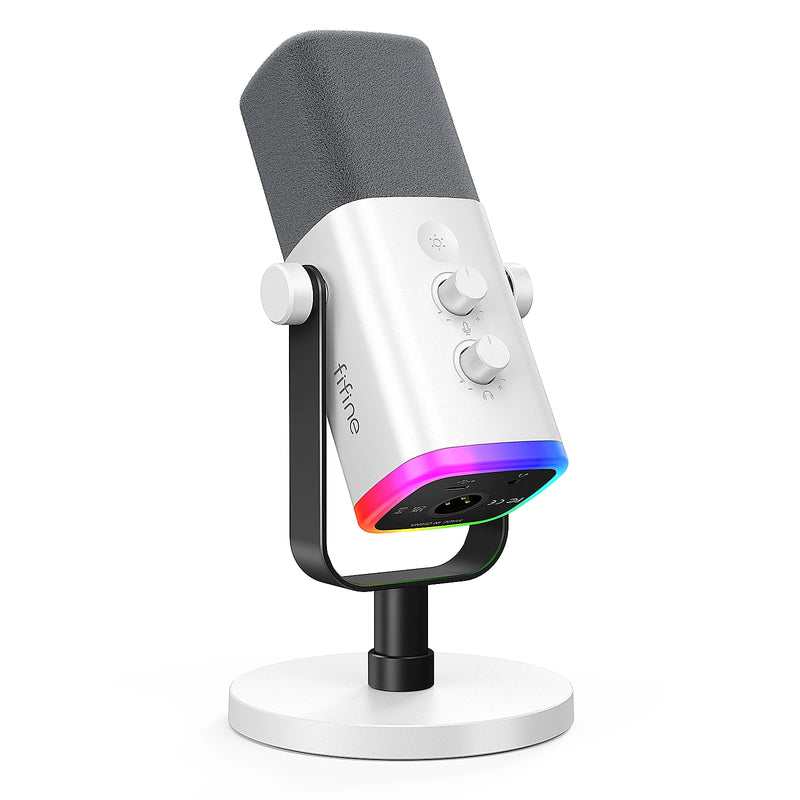 Microfone dinâmico FI fine USB/X LR com botão de silenciamento por toque, entrada para fone de ouvido, controles de E/S, para PC PS5/4 Michelle, jogo MI Camp AM8