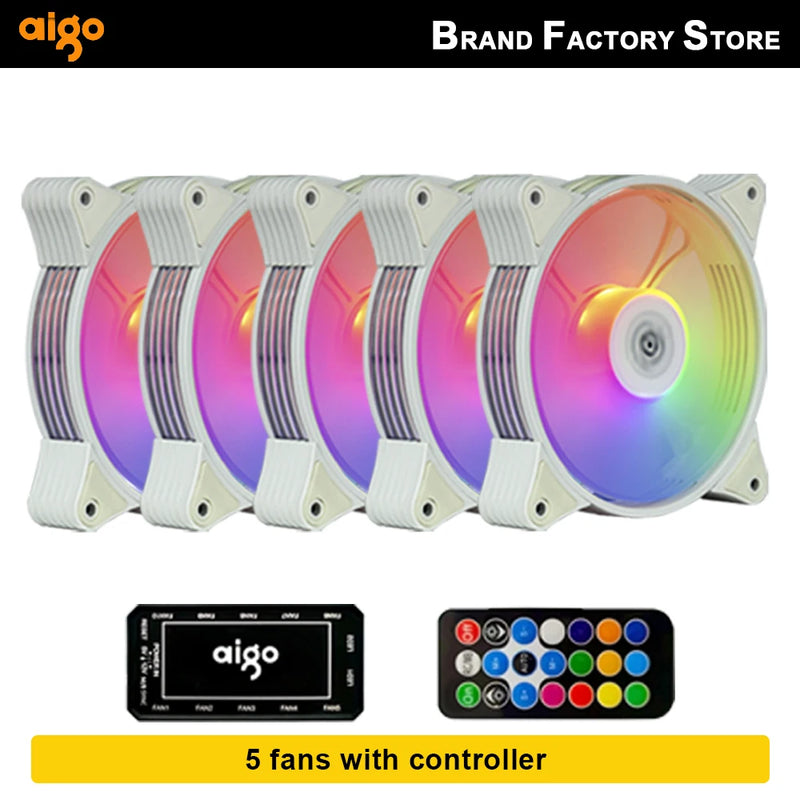 AIGO R12 120MM ventilador de gabinete de computador normal dissipador de calor RGB aura sync porta SATA cooler de 12 cm Um controlador