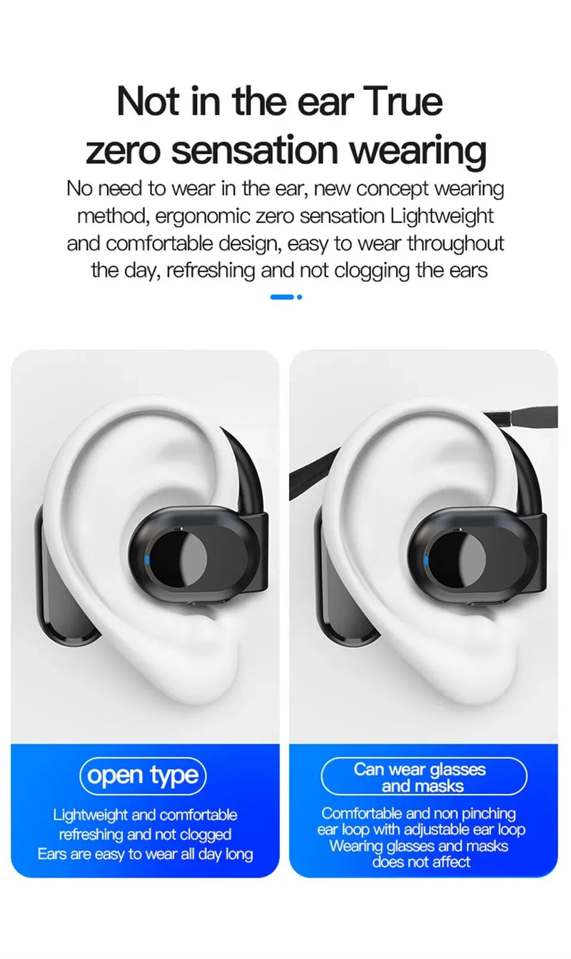 Fones de ouvido sem fio Fone de ouvido Bluetooth com microfone Fones de ouvido com cancelamento de ruído mãos-livres de condução óssea Fohr Driving Audifonos