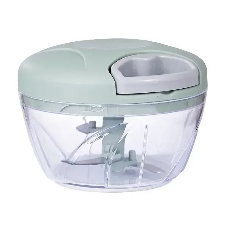 Moedor de carne manual de 500 ml, picador de alho giratório, triturador de alho, cortador de vegetais e cebola, picador de alimentos para cozinha