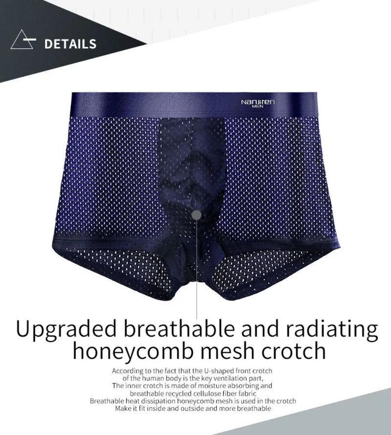 Calcinha masculina boxershorts homens boxer homens ropa interior hombre calzoncillos respirável hombre buraco de bambu tamanho grande