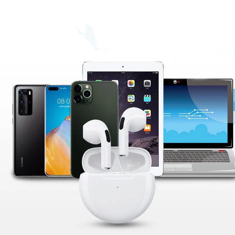 Fones de ouvido sem fio Bluetooth Pro 6 TWS originais, mini fone de ouvido estéreo esportivo para Xiaomi Android