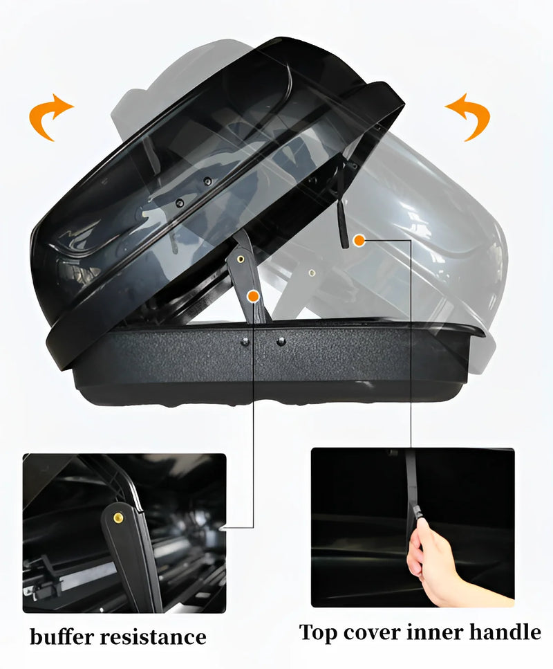 Suporte de bagagem para carro 570l para acampamento ao ar livre, à prova d'água, grande capacidade de armazenamento, caixa de teto para carro